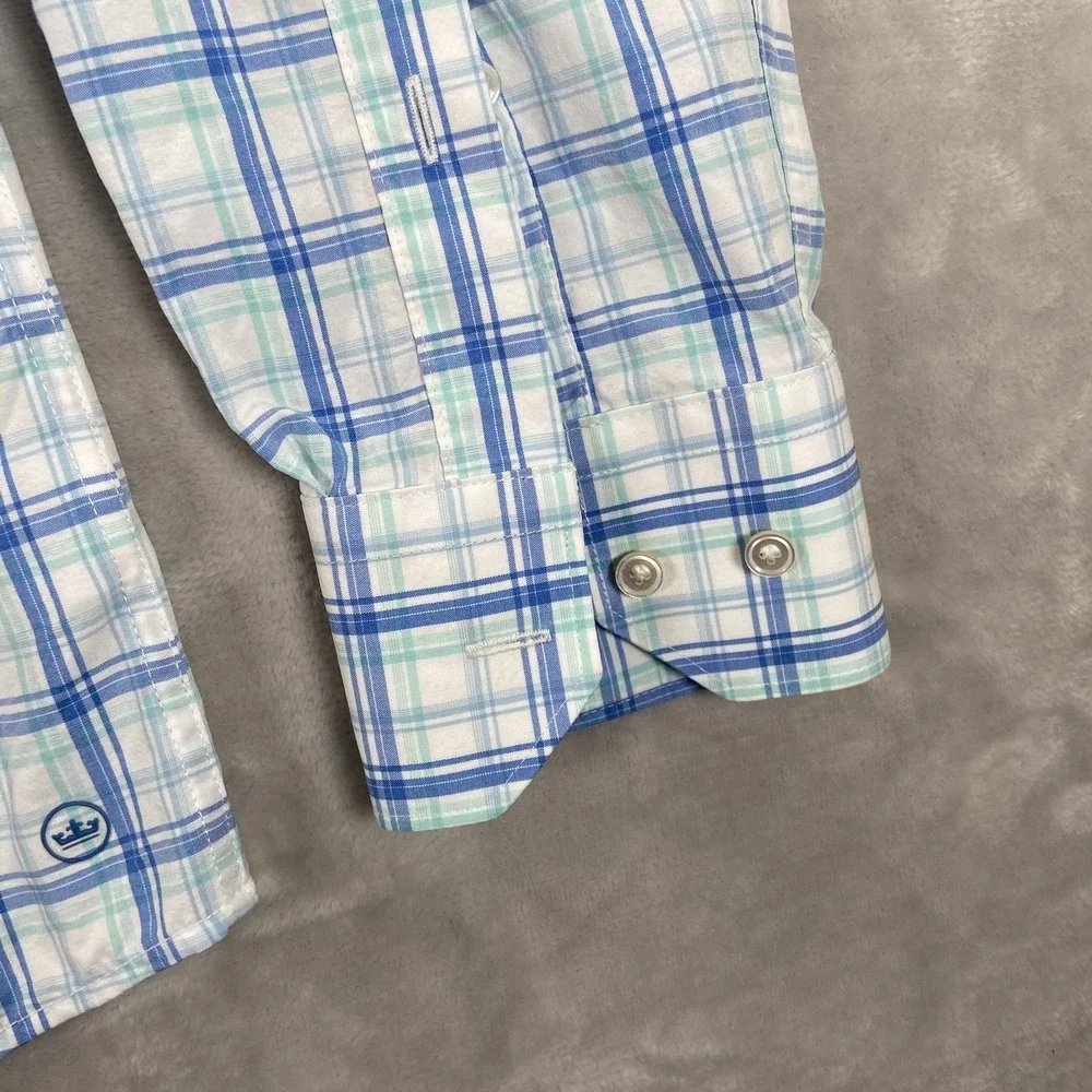 Peter Millar Shirt Mens Medium Crown Crafted Button Up Plaid Long Sleeve Casual